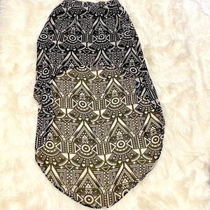 Flowy Black & White High Low Skirt